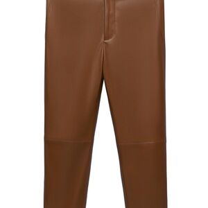 Zara Tan Leather Trousers